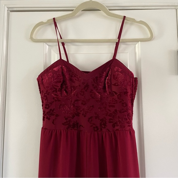 Xhilaration Jumpsuit with Velour and Chiffon - Picture 2 of 4